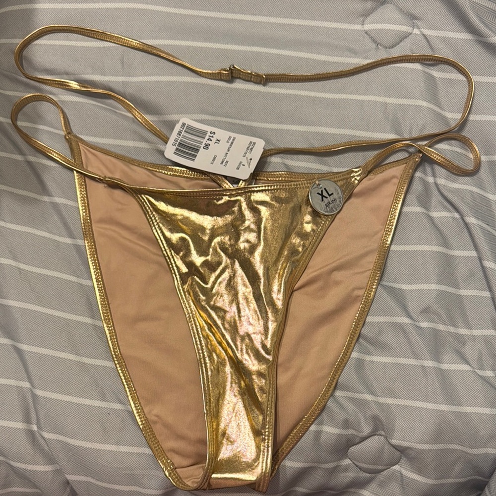 Gold Metallic Bikini Bottom